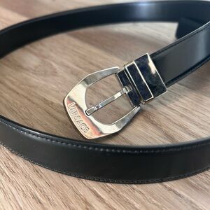 Versace Black Leather Belt